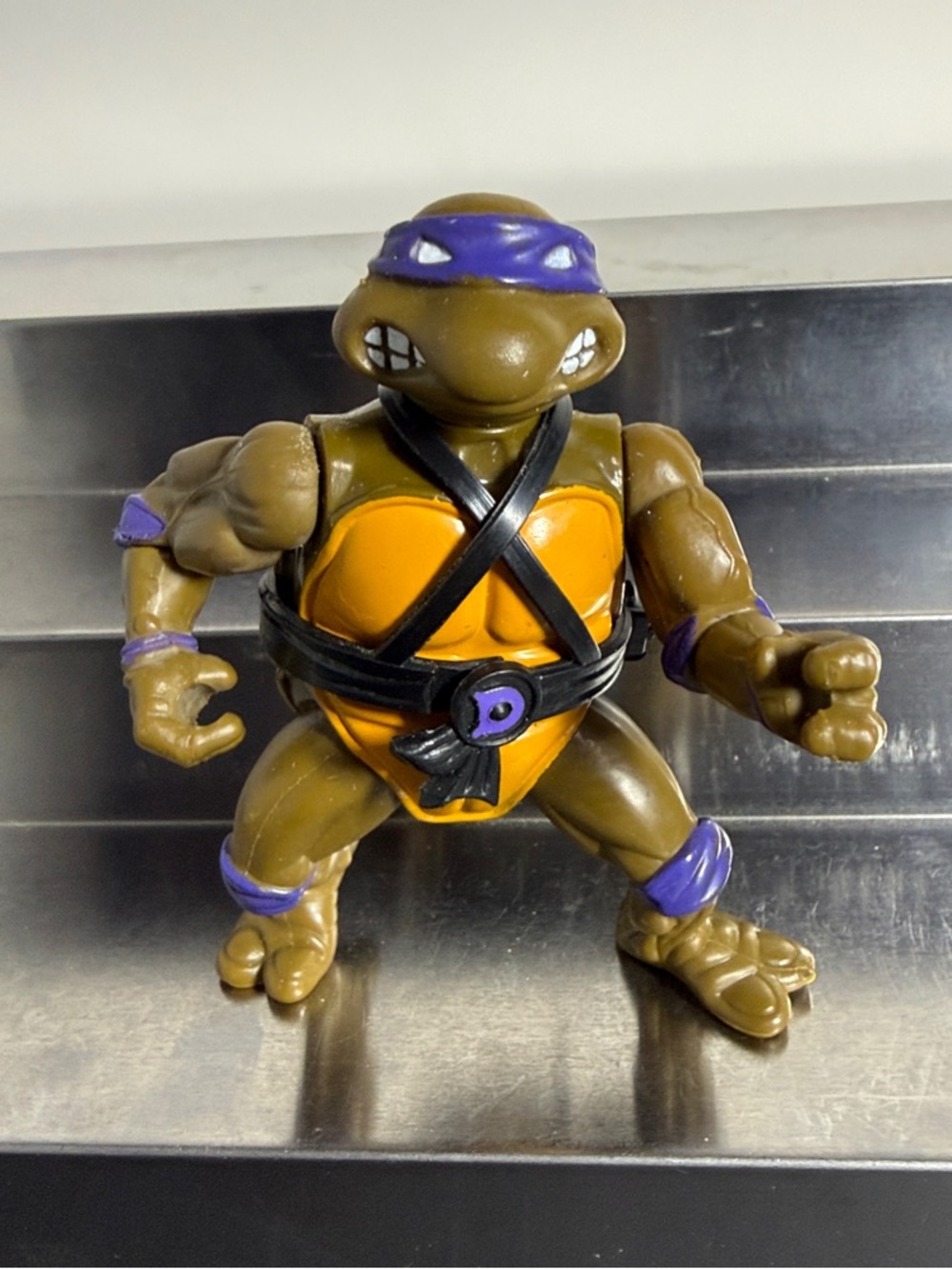 Vintage 1988 Donatello TMNT Action Figure Playmates Hard Head OG